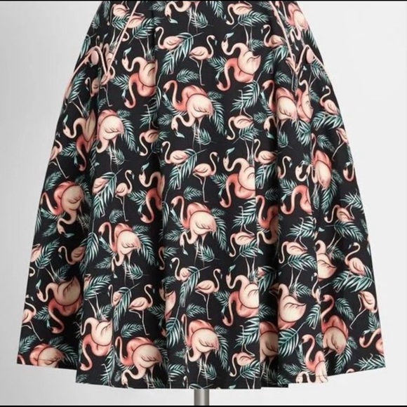NWT ModCloth Flamingo Dancing A-Line Skirt - Picture 10 of 11